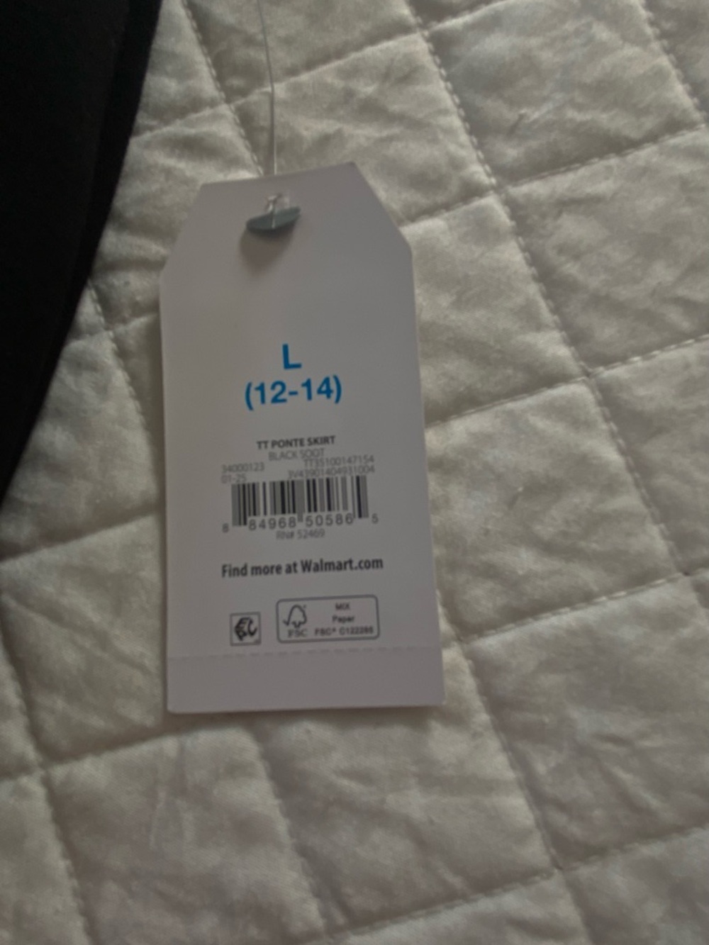 Time and Tru Black Ponte Pencil Skirt - Sleek Workwear Size L (12-14) - Picture 8 of 12